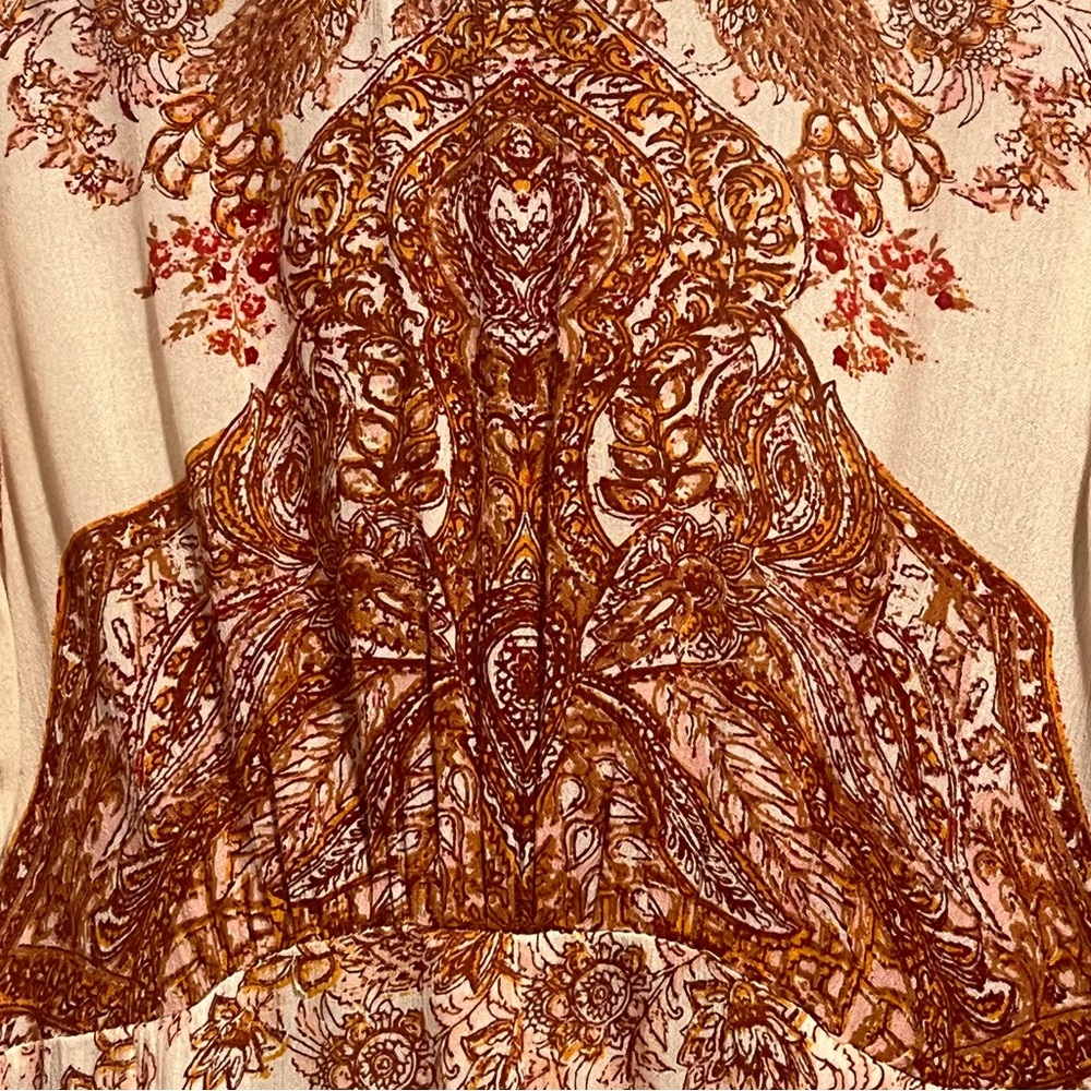 Free People Lady Luck Cut Out Back Bell Sleeve Tunic Top - Picture 10 of 11